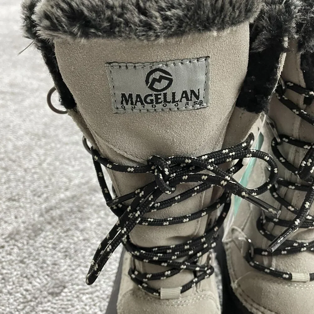 Magellan Outdoors Womens Suede Pac Outdoor Boots Size 6 B Gray Black New NWT